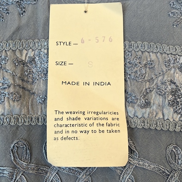 Naqui NWT Blue Dress Rayon Made in India Size Small Vintage Back Tie too! - Picture 3 of 8